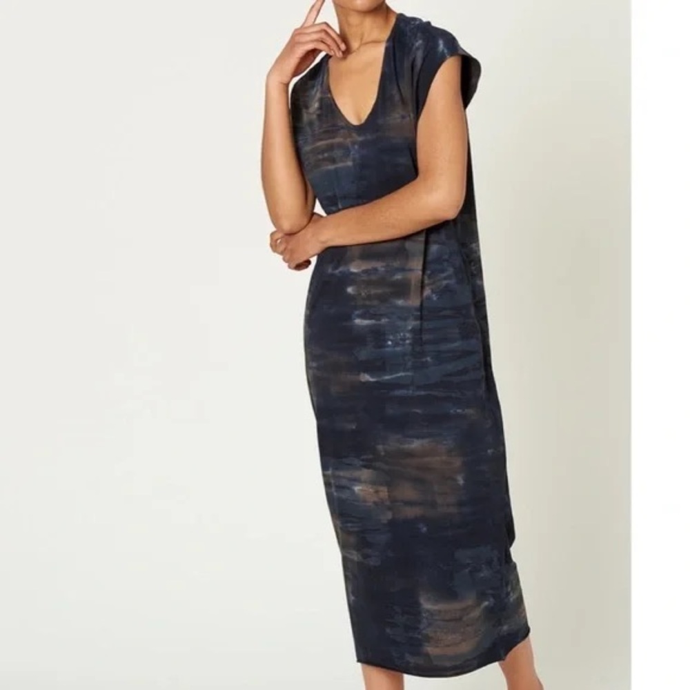 Raquel Allegra Cocoon Midnight Tie Dye Maxi Dress Sz 3/L EUC